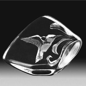 Mats Jonasson Crystal Sculpture Etched Humming Bird